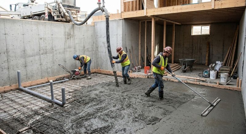 Basement Concrete Installation in Montague, MI