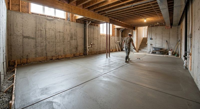 Basement Concrete Installation in Montague, MI